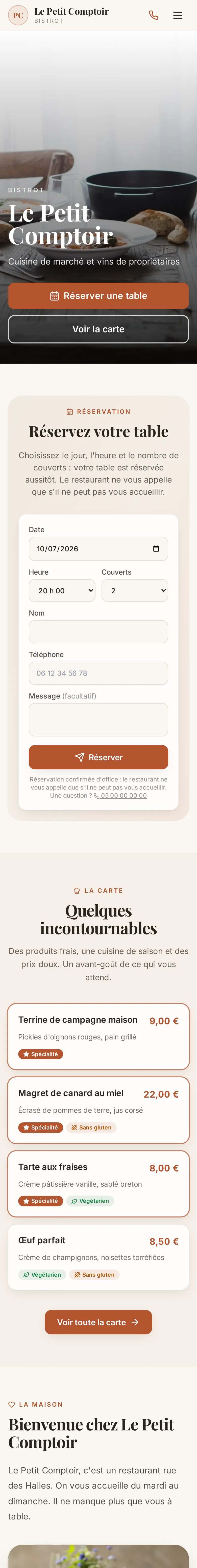 Aperçu d'un site Carte Blanche